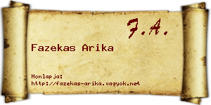 Fazekas Arika névjegykártya